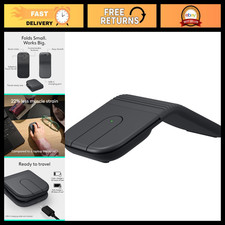 Foldable Wireless Mouse - Quiet Click, Portable Design, Graphite Color, Ergonomi picture