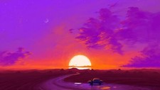 Landscape  painting car sunset Custom Gaming Mat Desk picture