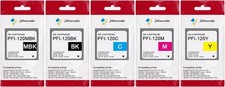 Jettruemedia 5-Pack PFI120 Pigment Ink Tank 130ML High Yield Compatible w/ Canon picture