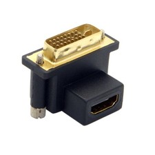 cablecc Up Angled 90 Degree DVI Male to HDMI Female Adapter for Down-Angled  picture