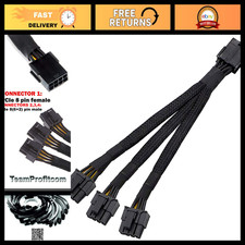 16 AWG PCI-e 8Pin Splitter Cable 3X GPU 8(6+2) Pin Male Power Cable 12