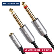 3.5mm to Dual 6.35mm Y-Adapter Splitter 0.6 Feet,3.5mm 1/8 Inch TRS Stereo Femal picture