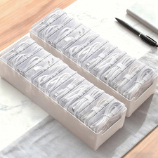 2 Pack 11 Grid Cable Organizer Box with Switch for Desktop Cord Storage | Desk W picture