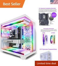 Y6 PC Case, Pre-Installed 7 Infinity Mirror PWM ARGB Fans, ATX Mid Tower Comp... picture