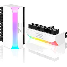 Compact ATX 24-Pin 90° Power Adapter with ARGB Rainbow Lighting - 1 Pack picture