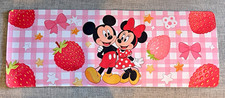 Minnie & Mickey Mouse Pink Gingham Strawberry Plastic Desk Pad Mouse Pad XL picture