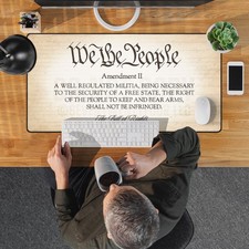 Patriotic Mousepad Large | 2nd Amendment Constitution We The People Desk Mat picture