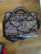 ie brand Neoprene Laptop Messenger bag removable strap black white paisley picture