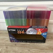 48x Sealed TDK Data CD-R 80min 700MB 40 Blank Discs W/ Slim Cases Brand New picture