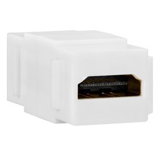 HDMI Keystone Jack Female to Female Coupler Snap-In White Insert for Wall Plate picture