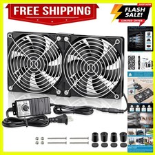 Dual 120mm AC Powered Fan with Variable Speed Controller 110V 120V | 2x120mm ... picture