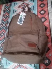 UNIWALK Coffee Color Canvas Backpack, Waterproof computer Backpack with USB NWT picture