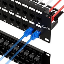 iwillink 48 Port RJ45 Through Coupler Cat6 Patch Panel UTP, Wallmount or...  picture