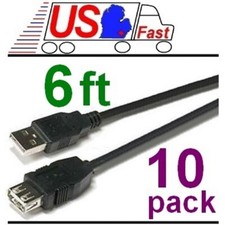 Lot10x/pk/pcs 10pk 6ft USB 2.0 A Male~Female Extension Cable/Cord/Wire {BLACK picture
