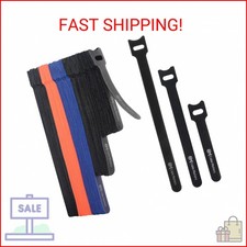 Cable Matters 100-Pack Hook-and-Loop Reusable Cable Ties, Sizes 4