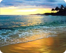 Hawaii Sunset Beaches PAlm Trees Photo Art Designs Novelty Mouse Pad picture