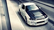 Cars nissan skyline r34 gt r Desk Mat Stitched picture