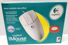 Vintage New - Logitech First Mouse 3-Button PS/2 -with Serial Port Adaptor #1455 picture