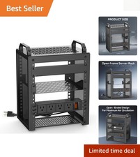 6U Mini Server Rack with PDU Power Outlets - 10