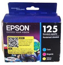 Epson 125 Cyan Magenta Yellow Ink Cartridges Exp: 06-2027 picture