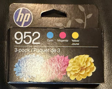 HP 952 Cyan, Magenta, Yellow Ink Cartridges, 3 Pack, N9K27AN, EXP. 2/2028 picture