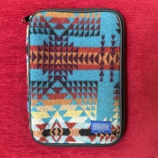 Pendleton 9” X 6” Southwestern Aztec Pattern Wool Tablet eReader Zip Up Case picture