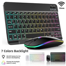 RGB Wireless Backlit Keyboard & Mouse Set -7 Colors Backlight & USB Rechargeable picture