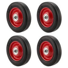 MOUYAT 4 Pack 6 Inch Solid Rubber Replacement Tires, Flat Free Hand Truck Wheel picture