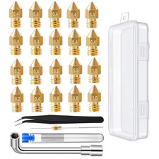 3D Printer Nozzle Kit: 20PCS High Precision MK8 Brass Nozzles with Socket picture