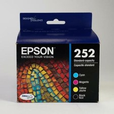 SET of 4 New Genuine Factory Sealed Epson 252 Inkjet Cartridges KCMY 2021-24 picture