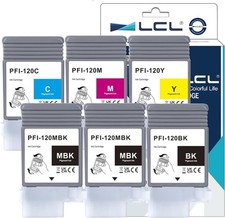 LCL PFI-120 Ink Cartridge 6-Pack Canon ImagePROGRAF TM-200 TM-300 GP-200 GP-300 picture