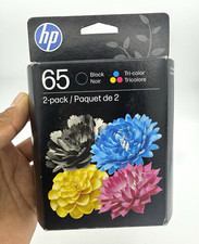 HP 65 Genuine Original Ink Cartridges 2-Pack Black & Tri-Color T0A36AN#140 picture