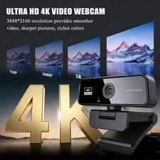 4K 2160P Webcam Autofocus USB Camera Mic Privacy Cover for PC Mac Zoom picture