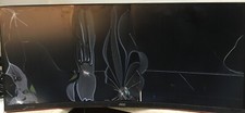 AOC CQ34G2 Super Curved Frameless Gaming Monitor Cracked Screen powers on picture