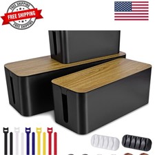3 Pack Cable Management Box with 18 PCS Cable Management Set - Large & Medium... picture
