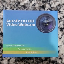TRAUSI AutoFocus HD 1080P USB Webcam Built-in Microphone Privacy Cover Black picture