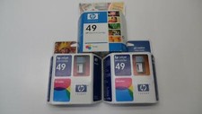 Lot of 3: HP InkJet 49 Tri-Color Print Cartridge 51649A - Sealed/Expired picture