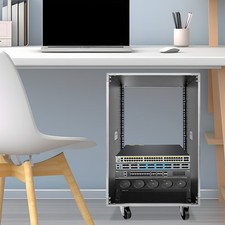 16U Server Rack Open Frame Rolling Network Data Rack 19 inch With Casters 4 Post picture