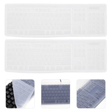 2Pcs White Silicone Keyboard Cover Ultra Thin Durable Keyboard Protector picture