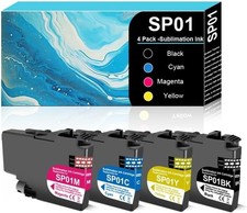 SP01 SP1 High Capacity Sublimation Ink Cartridge 4 Pack BK CMY SP-1 Fabric Print picture