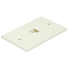 1-Gang 1 Port/Hole RJ45/RJ11 Keystone Jack Insert Wall Plate Faceplate Ivory picture