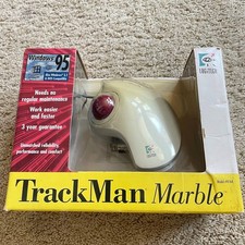 Vintage Logitech Trackman Marble Ball Mouse - Windows 95 / 98 PS2 4164 picture
