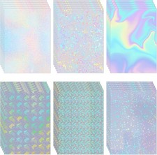 30 Pcs 6 Styles Holographic Laminate Sheets Transparent Holographic Overlay picture