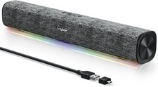 SOULION R100 Bluetooth Computer Speakers RGB LED USB Wired for PC Laptop Black picture