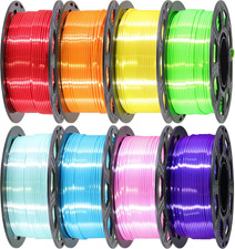 1.75Mm Silk Shiny PLA 3D Printer Filament 8 Bright Colors Bundle: Silk Yellow/Li picture