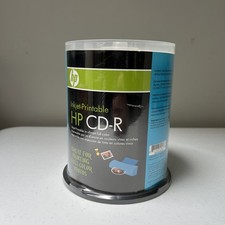 100 HP CD-R CDR  White Inkjet Hub Printable Disc 700MB 80Min Spindle Cake Box picture