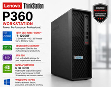 NEW Lenovo ThinkStation P360 Core i7 Nvidia 3050 16GB DDR5 2TB SSD W11P Tower PC picture