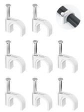 Cable Clips 100Pcs 8mm Nail in Clips for Round Ethernet Cables Wall Clips picture