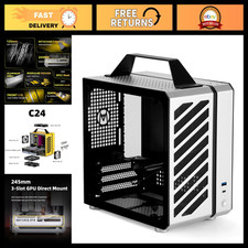 Compact Mini ITX PC Case with Handle - Silver, Lightweight, Durable Design picture