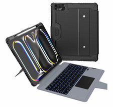 Rugged Detachable Backlit Keyboard Folio Case w/ Trackpad iPad Pro 13